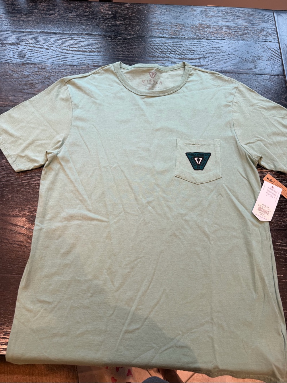 VISSLA Men's Pocket Tee in Sage Green